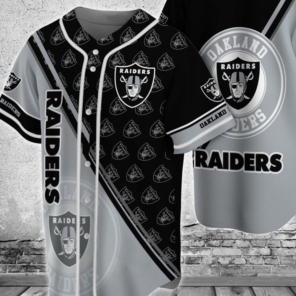 Rare- Oakland Raiders NFL Baseball Jersey Shirt